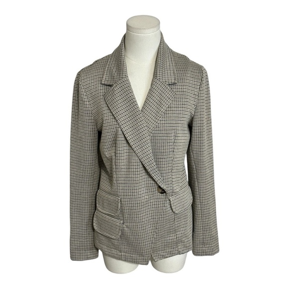 MAEVE Anthropologie Collegiate Knit Blazer Jacket Houndstooth Size S Work Casual - Picture 7 of 11